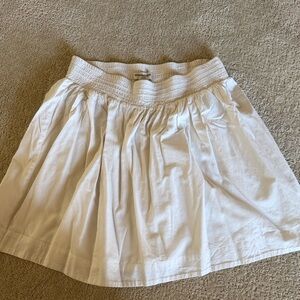 Banana Republic White Gathered Cotton Skirt - Unbranded